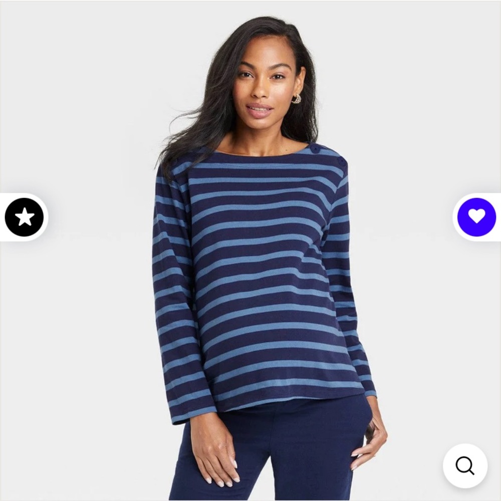 The Nines by Hatch Maternity Navy Stripe Shirt
